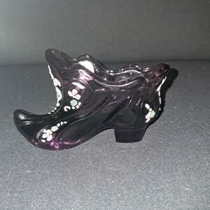 Fenton Purple Decorative Glass Shoe